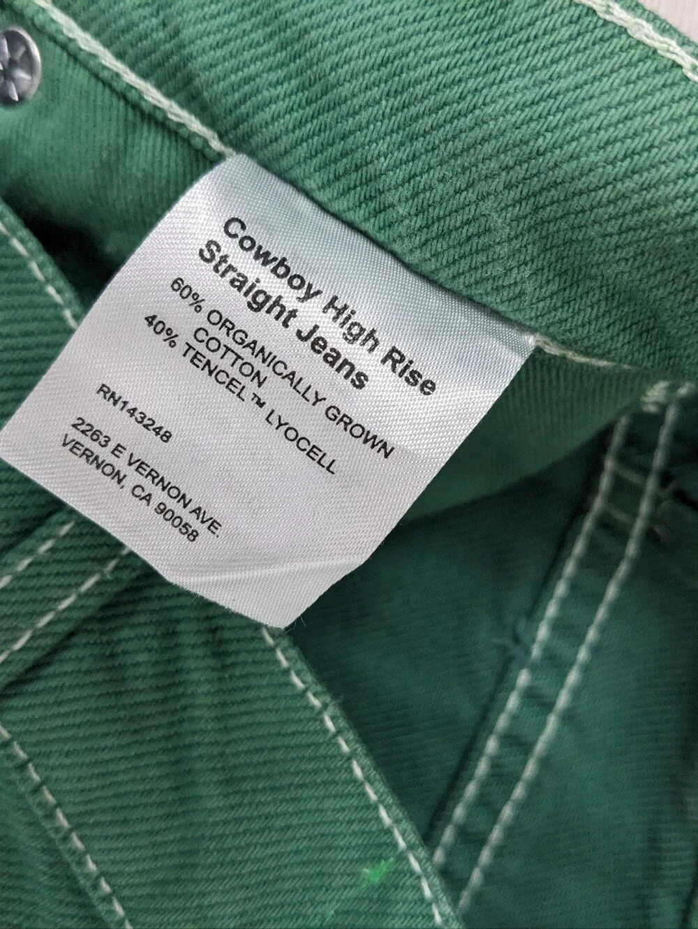 Reformation Women's Jeans Cowboy High Rise Straight Jeans Green Size 28 - Picture 7 of 12